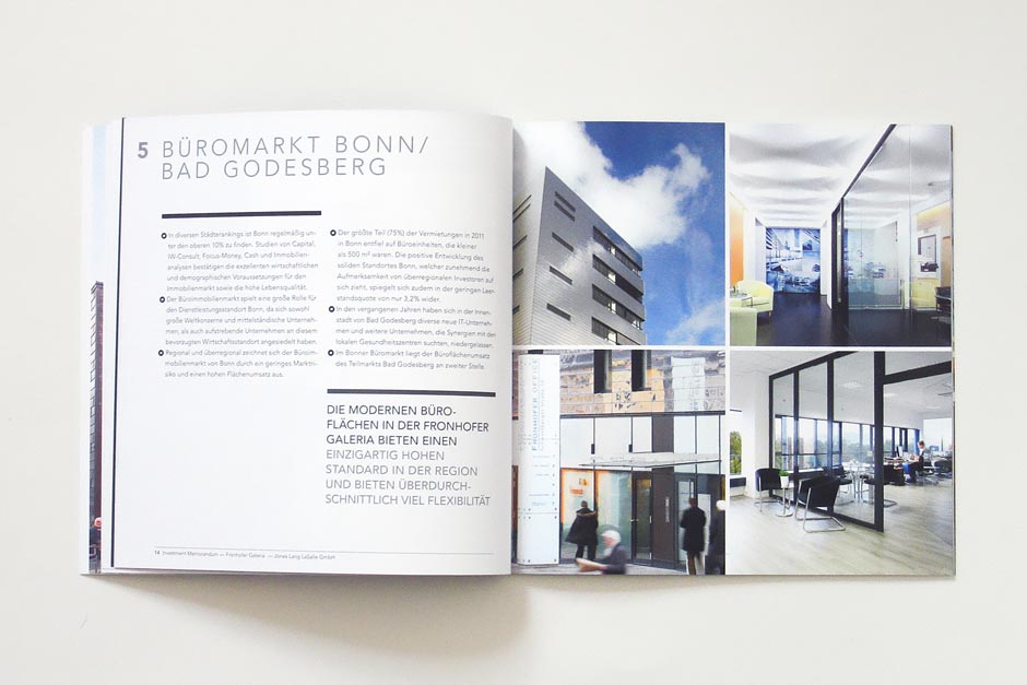 Fronhofer Galeria, Investment Memorandum, Real Estate Marketing, Immobilienvermarktung, Editorial Design
